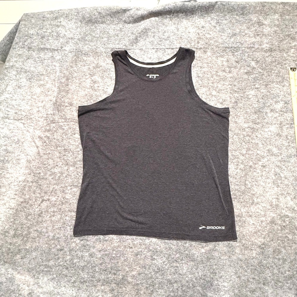 Brooks Equilibrium Technology Mens Running Tank Top L Gray Performance Shirt